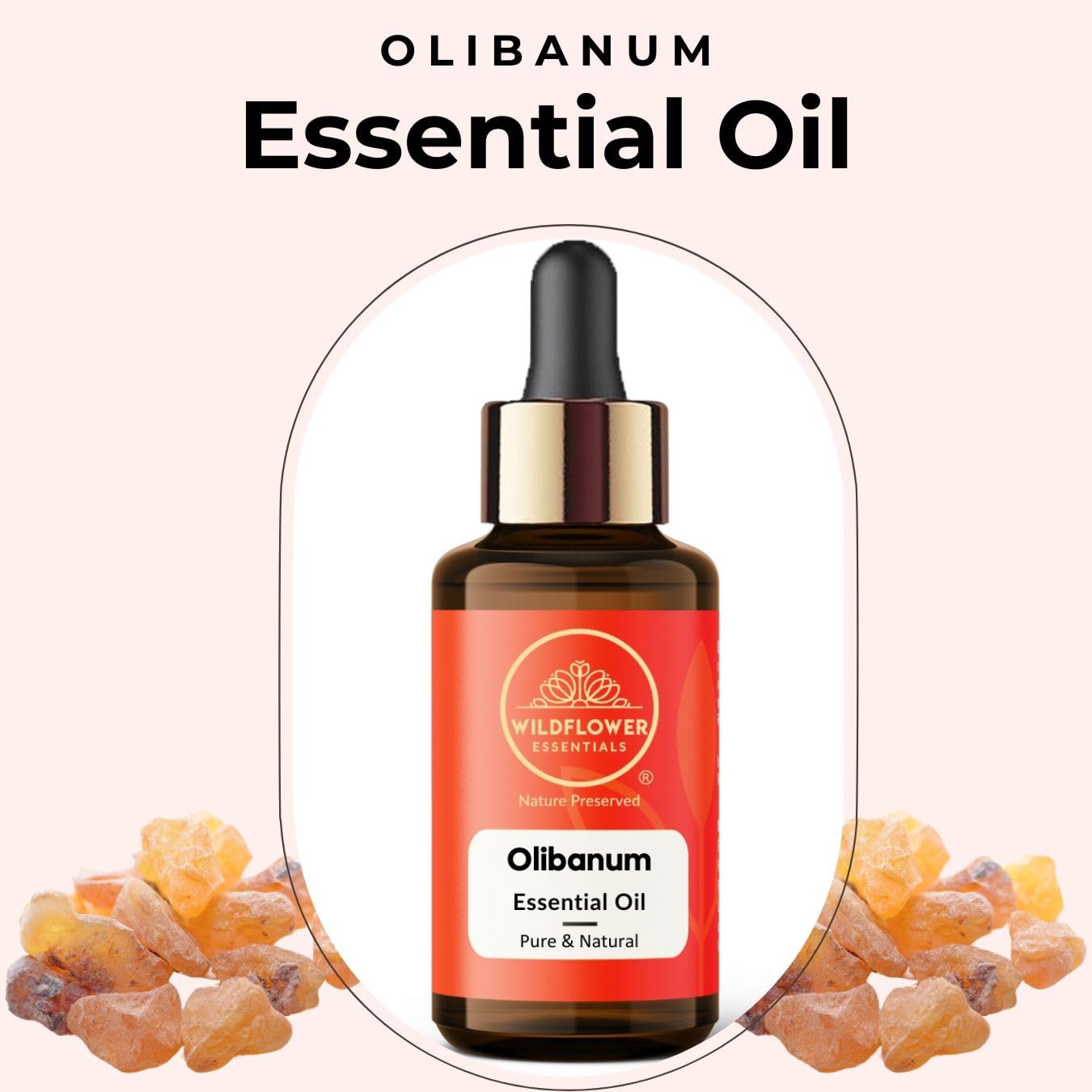 Olibanum Essential Oil (Boswellia serrata) 100% Natural Steam Distilled Oil For Face, Skin, Hair, Body | with Glass Dropper 0.50 Fl Oz (15ml)