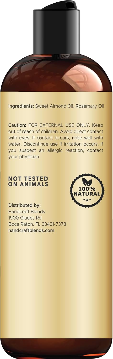 Handcraft Blends Sweet Almond Oil with Rosemary Oil - 8 Fl Oz