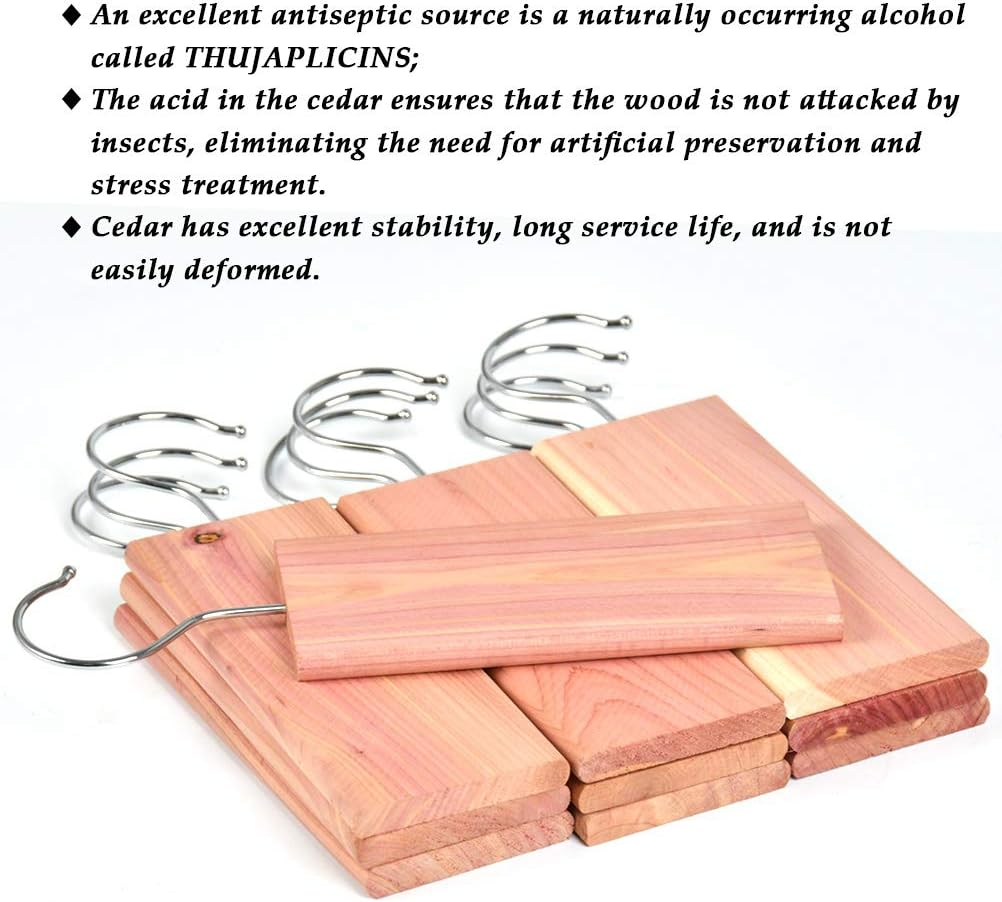 FOCCTS 20 Pcs Cedar Blocks for Closet Storage, Aromatic Red Cedar Planks Chips for Closets and Drawers C edars Wood Hangers
