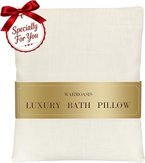 Luxury Bathtub Pillow,Head,Neck & Back Support,Quick-Drying 5D Mesh Core,Gift for Bath Lovers,Adjustable Thickness Fits Any Bathtubs,Easy to Maintain,Beige White