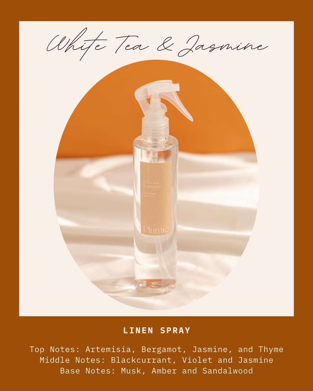 Linen Spray - 9 Fl oz - White Tea & Jasmine Scent - Fabric Freshener - Odor Eliminator - Soothing Linen Mist - Refreshing Fragrance - Perfect for Bedding and Upholstery