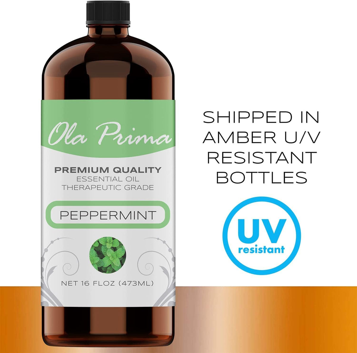 Ola Prima Essential Oil Peppermint 16 oz for Diffusers and More