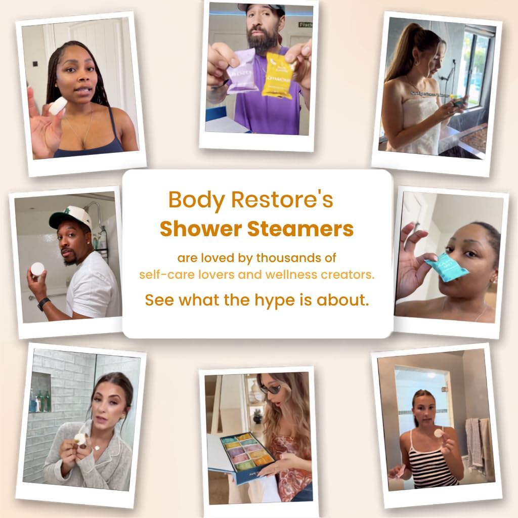 BodyRestore Shower Steamers Aromatherapy, Self Care Gifts, Energize 15 Pack