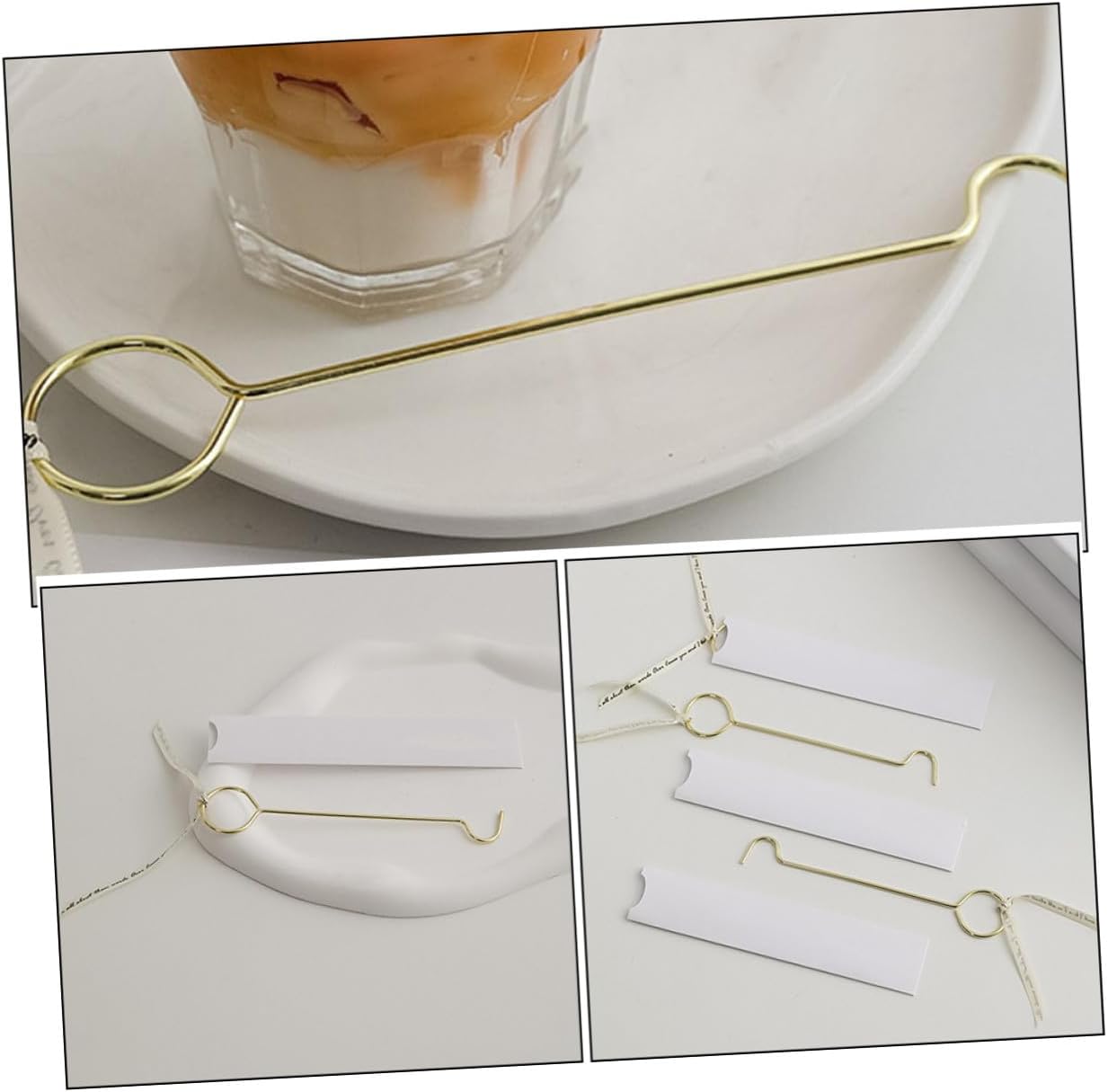 Wakauto 4pcs Stainless Steel Candle Snuffer and Wick Dipper Set Household Candle Extinguisher Tool and Flame Control