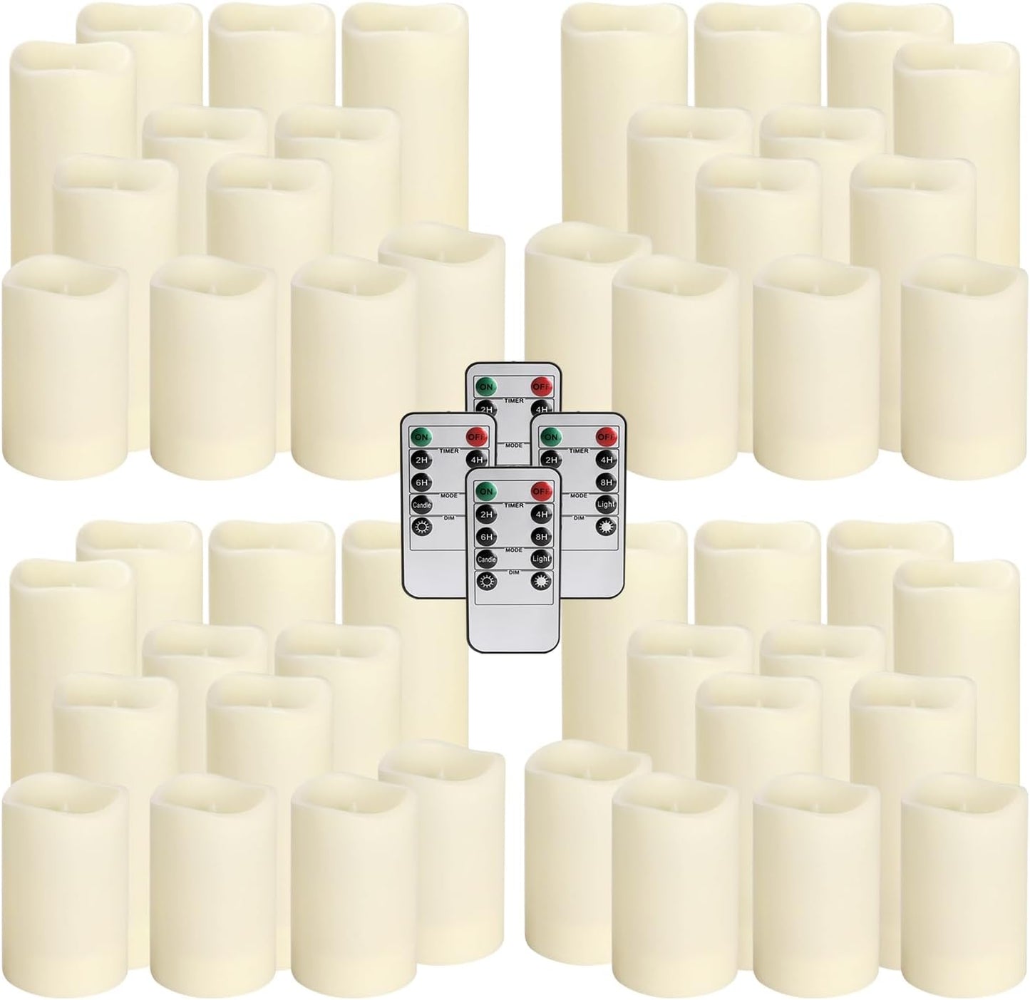 fclayvts 48-Pack LED Flameless Candles with Remote Control - Perfect for Home, Parties, and Special Occasions - Create a Magical Ambiance Effortlessly(Three Sizes)
