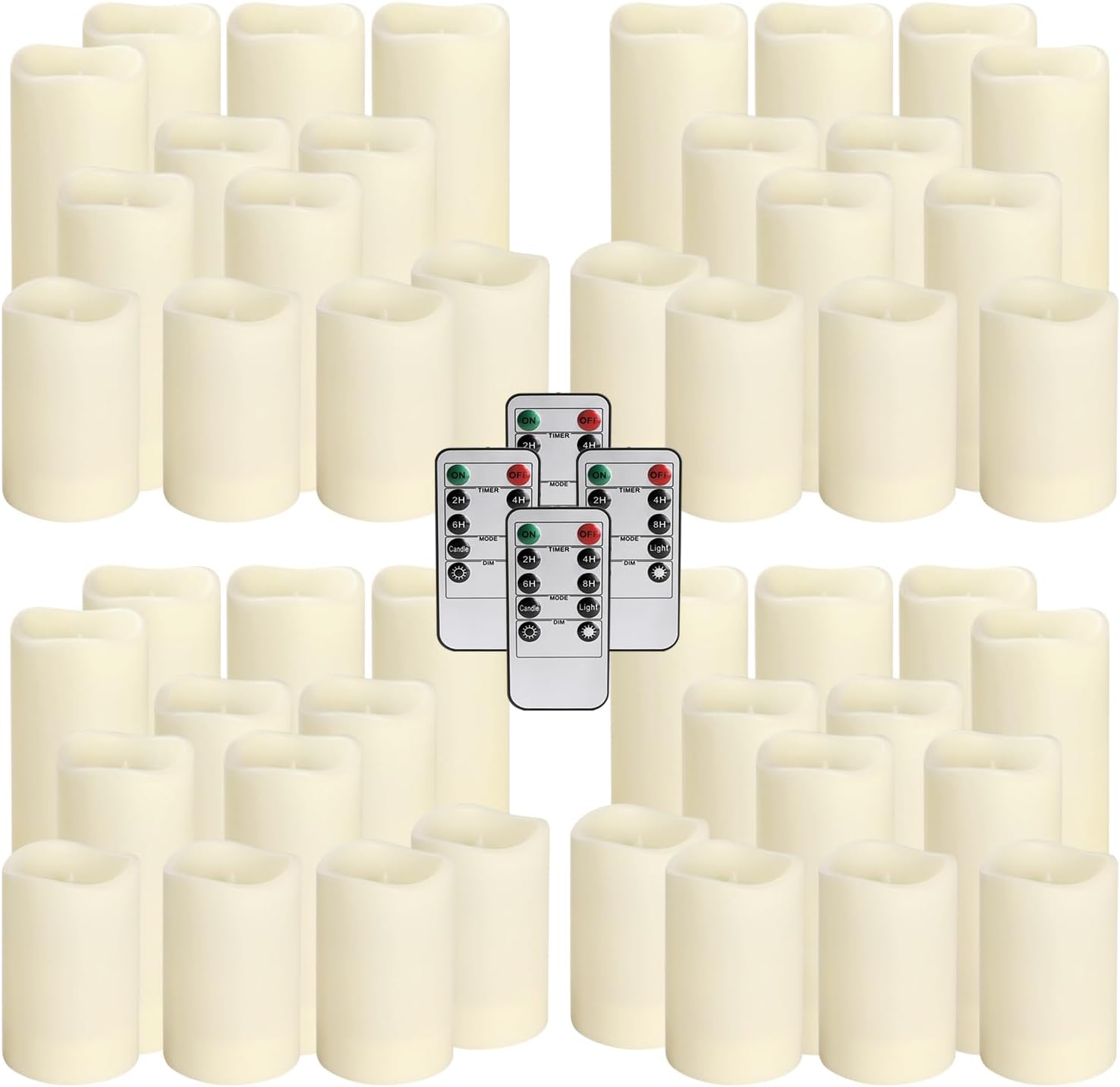 fclayvts 48-Pack LED Flameless Candles with Remote Control - Perfect for Home, Parties, and Special Occasions - Create a Magical Ambiance Effortlessly(Three Sizes)