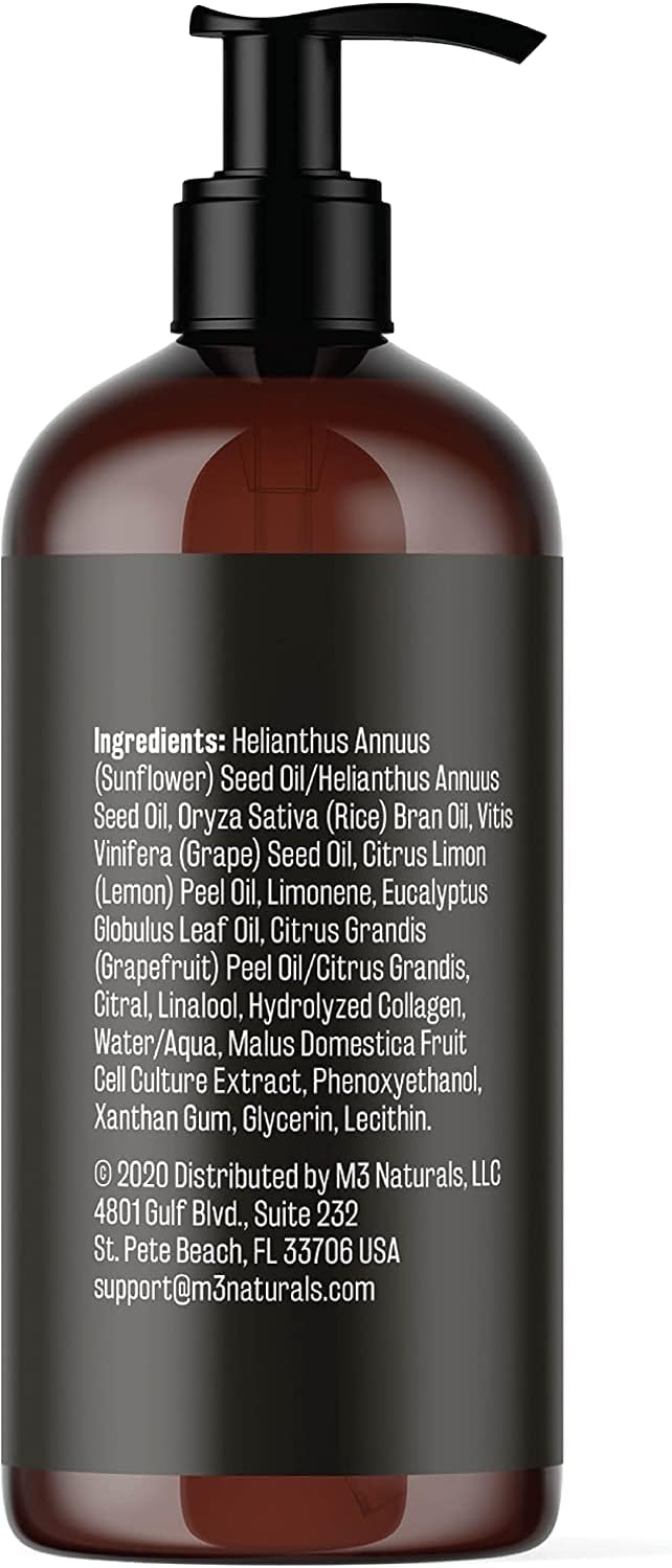Firming Body Massage Oil with Collagen & Stem Cell – Helps Smooth The Appearance of Cellulite & Improve Skin Texture – Refreshing Aromatherapy Body Oil for Legs & Full Body – 16 Fl Oz