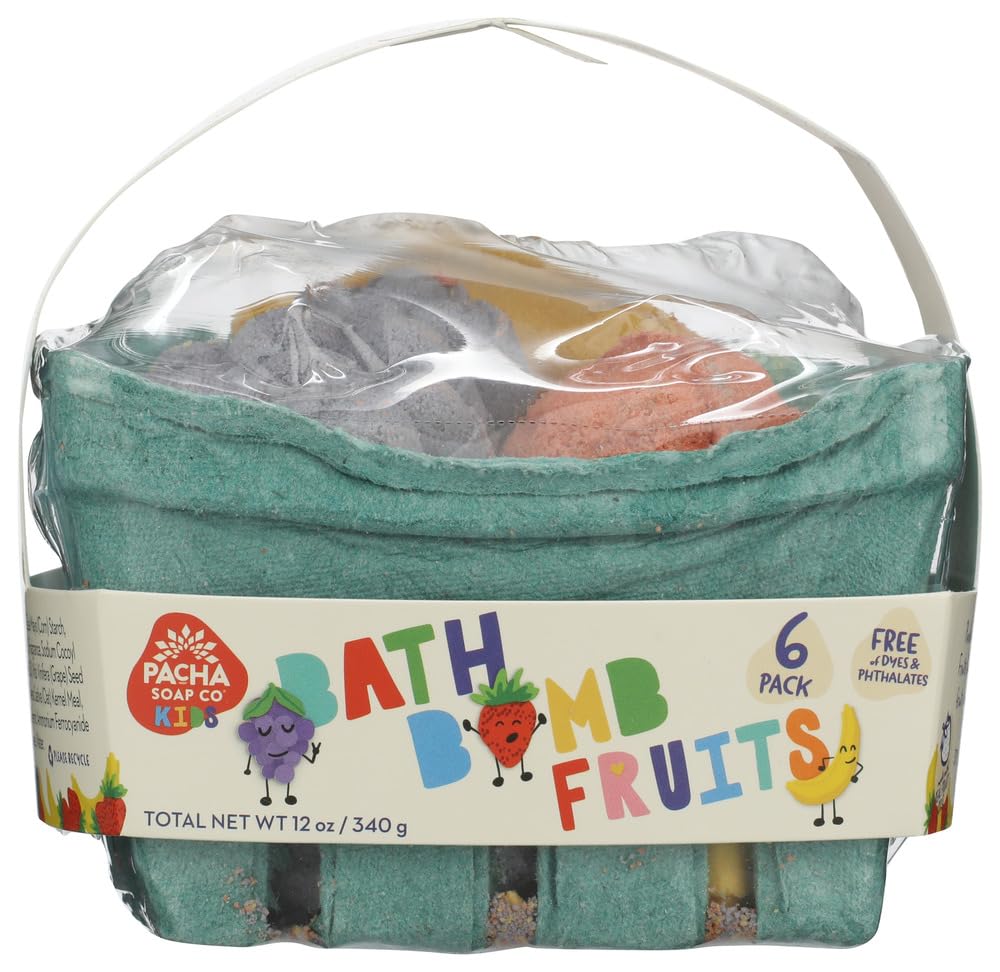 Pacha Soap Fruit Basket Bath Bomb Set, 12 OZ