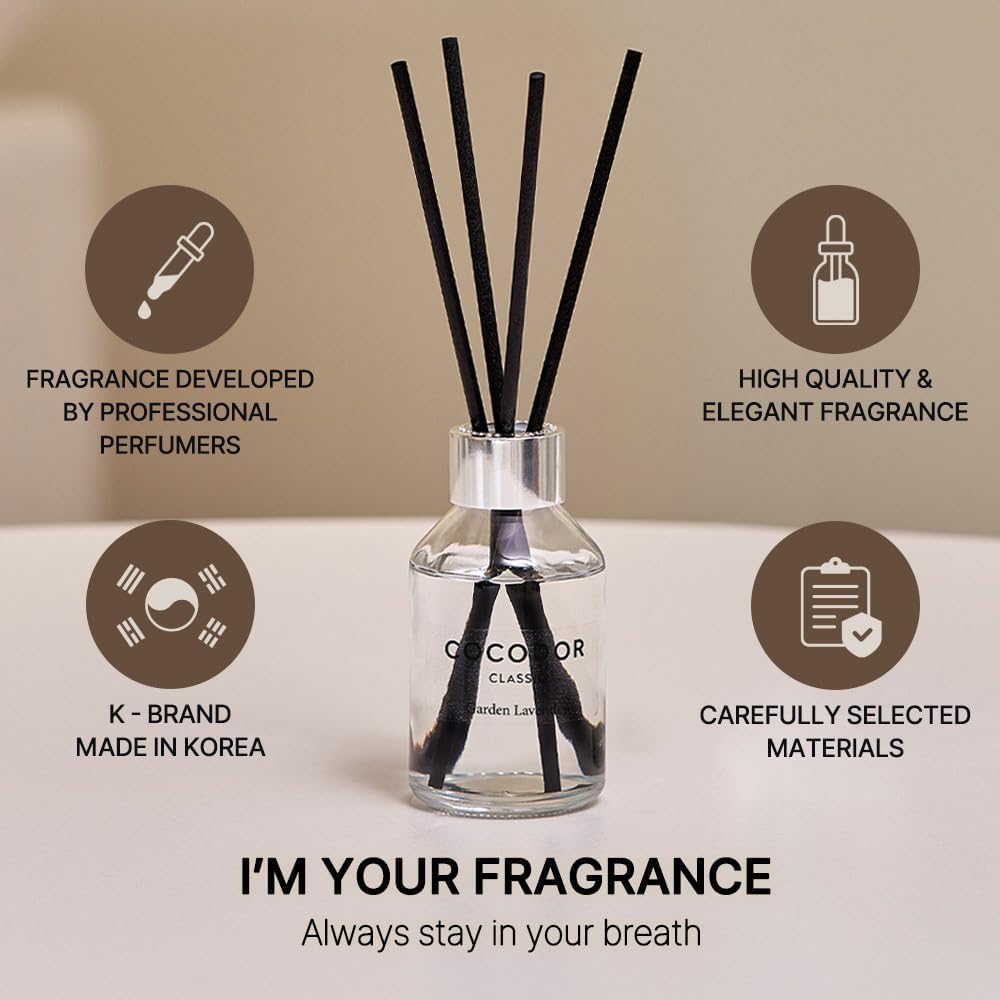 COCODOR Classic Reed Diffuser/White Jasmine/3.4oz(100ml)/1 Pack/Fragrance Scent Essential Oil with Stick Diffuser Set for