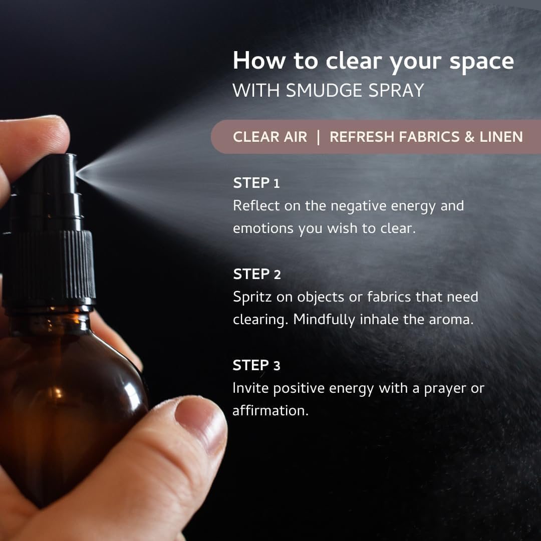 Palo Santo & Lavender Smudge Spray by Aromafume | 1 x 100ml / 3.38 fl oz l Aromatherapy | With Essential oils | Room Linen Spray | Natural Air freshners for home | Spiritual Meditation Accessories