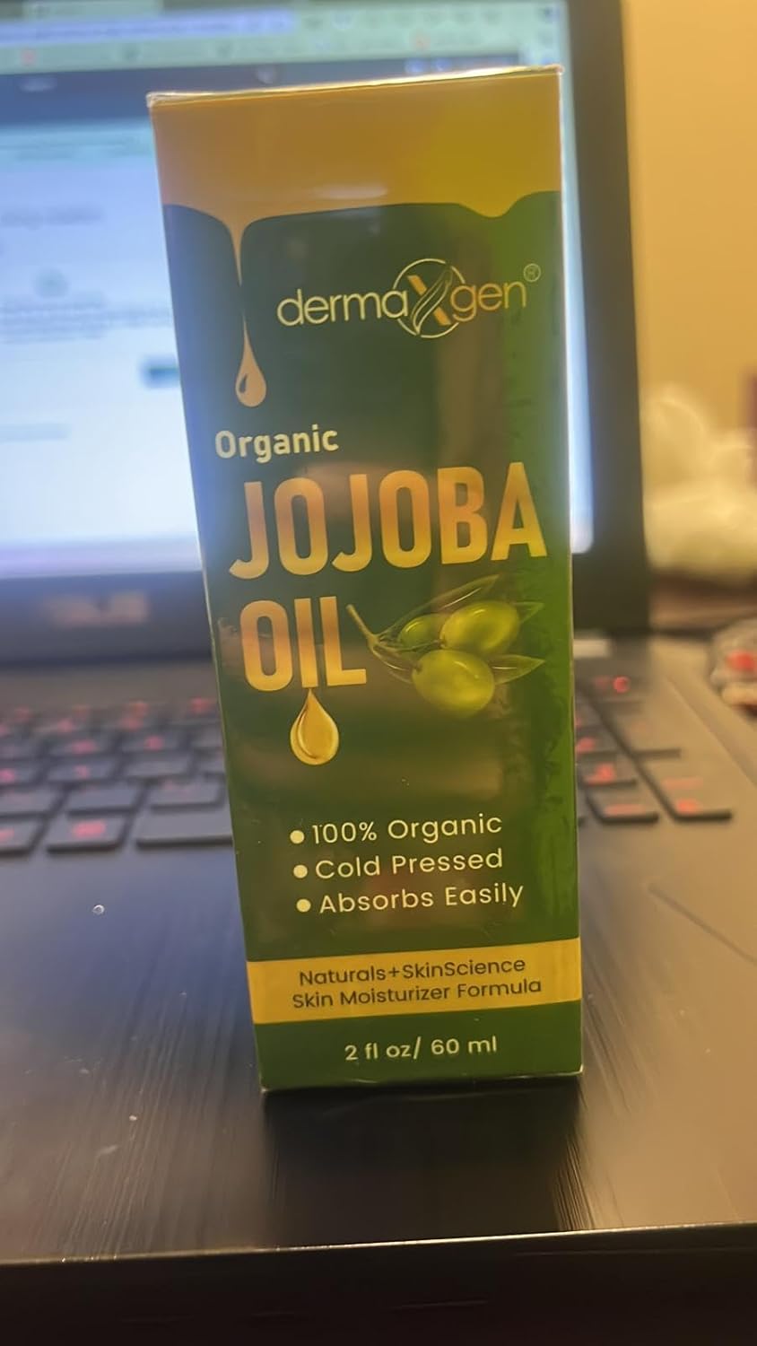 Jojoba Oil -100% Organic & Cold Pressed Oil - Anti-Aging Moisturizing Treatment for Face, Hair, Skin & Nails, Acne Scars, Anti-Wrinkle. (2 FL OZ)