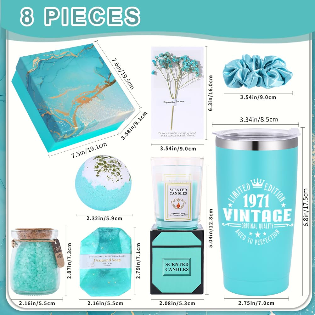 55th Birthday Gifts Women Spa Bath Basket Body Works Set For Her Lady Mom Mommy Mother in Law Grandma Wife 55 Years Old Best Vintage 1971 Birthday Christmas Thanksgiving Day Thank You Present