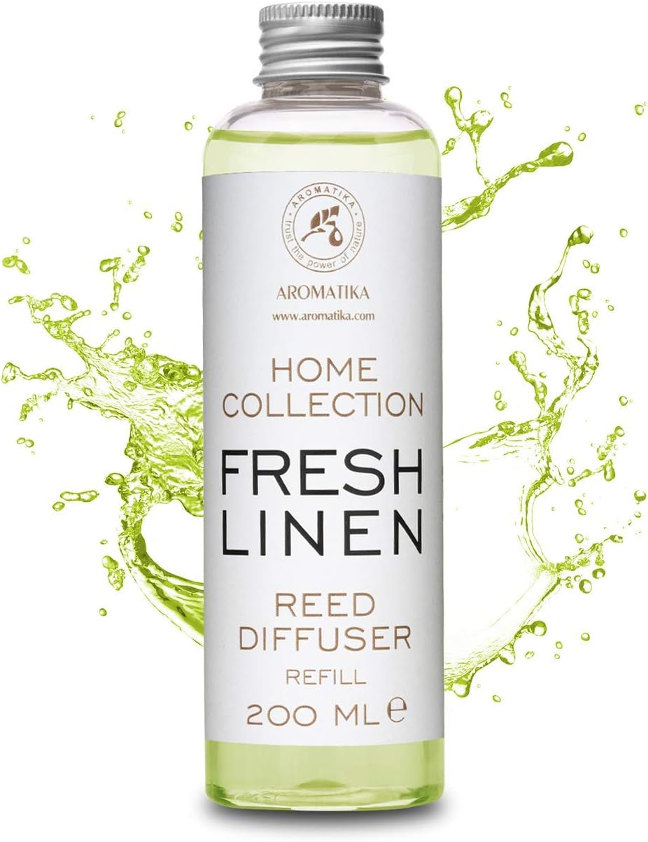 Reed Diffuser Refill Fresh Linen 6.8 Fl Oz (200ml) - Room Diffuser Refill - Home Fragrance - Scented Diffuser - Fresh Aroma - Room Fragrance - Scented Diffuser
