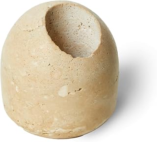 100% Travertine Toothpick Holder | Match Holder | Cute Beige Match Jar | Matches Box for Candles or Bathroom Decor | 2.1*2.1*2.2 | Toothpicks NOT Included