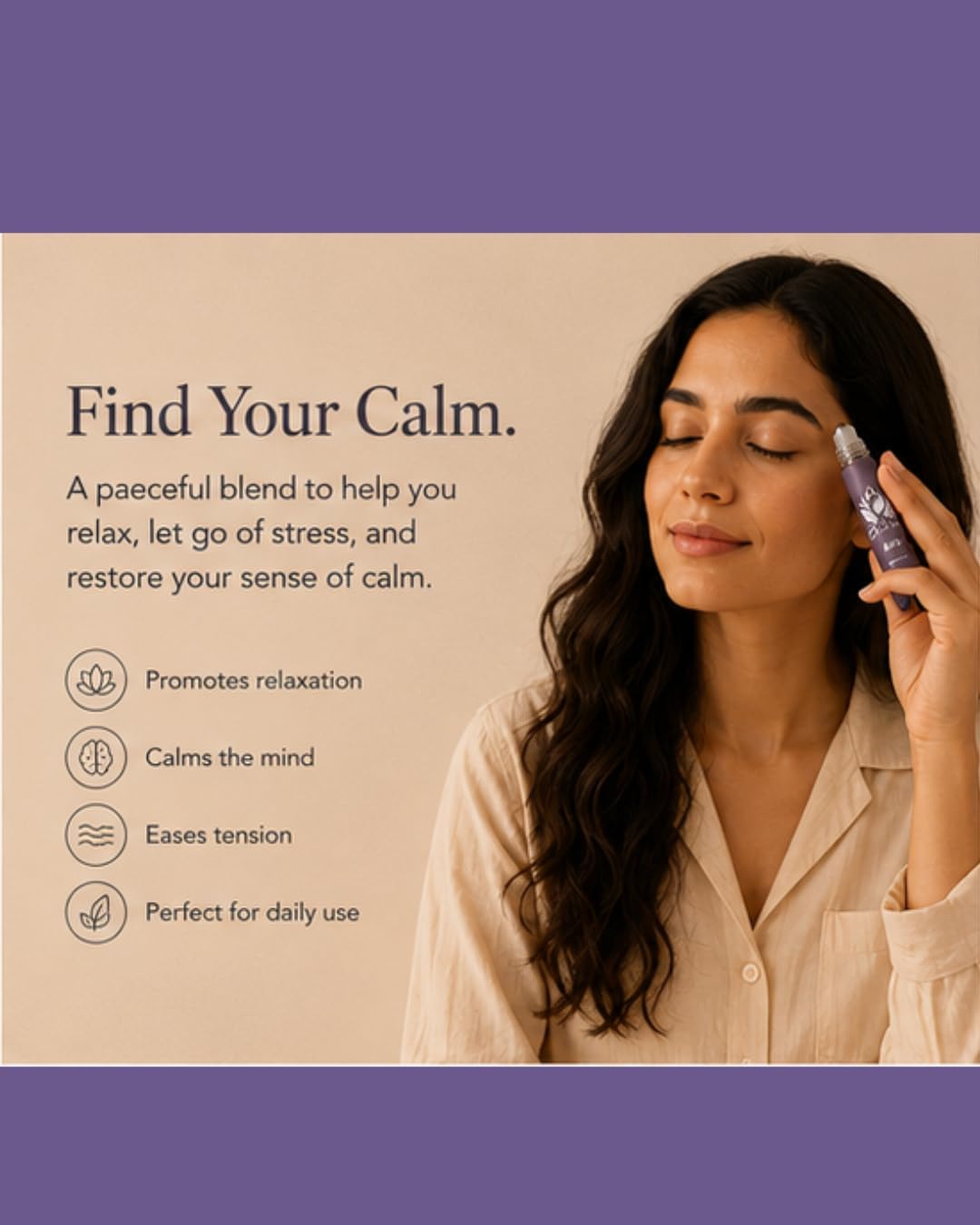 Essential Oil Roll-On – Natural Aromatherapy Blend in a Convenient Roller for Everyday Wellbeing (Relax)
