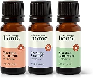 Plant Therapy Home Sparkling Laundry Essential Oil Blends Set of 3, Peppermint, Grapefruit & Lavender, Pure, Undiluted, Wash Fragrance and Scent Enhancer