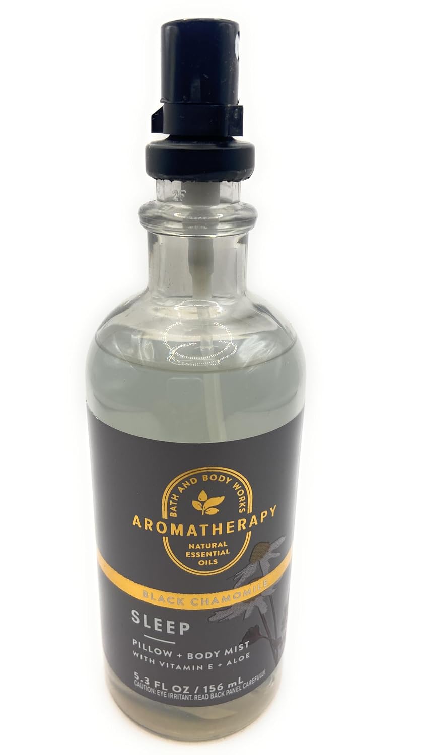 Bath and Body Works Aromatherapy Black Chamomile Pillow & Body Mist With Vitamin E & Aloe 5.3 Fluid Ounce Spray