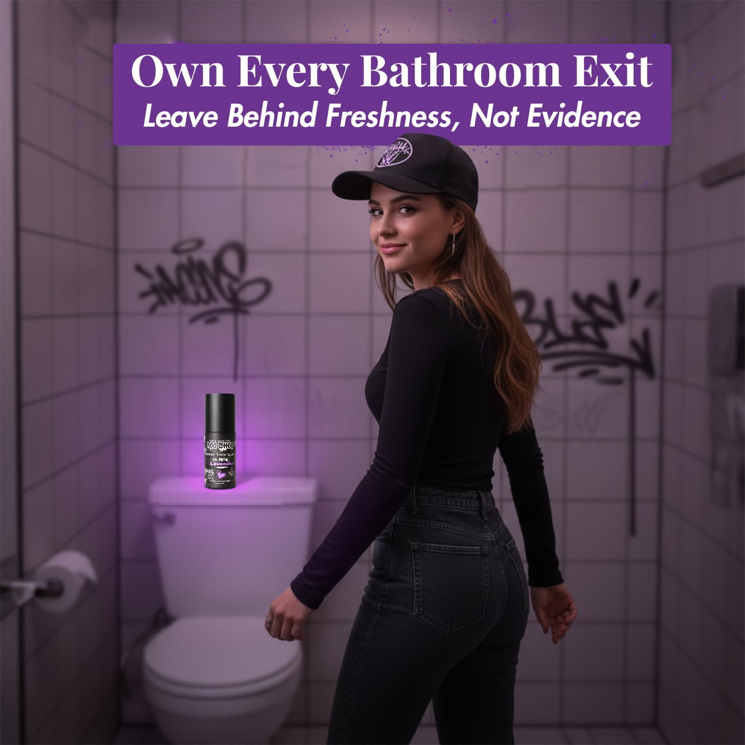 Pooshoo Lavender Vanilla Before You Go Toilet Spray - Bathroom Odor Eliminator Traps Odors & Leaves A Fresh, Soothing Fragrance - Poop Spray for Home & Travel - 2oz