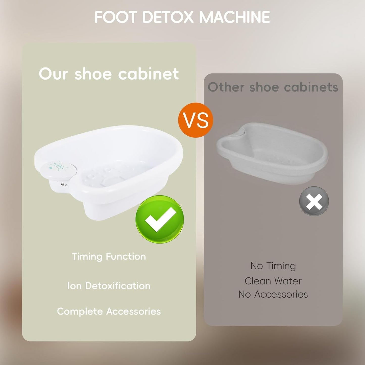 FAHKNS Foot Detox Machine, Professional Detox Foot Spa, Ionic Foot Spa Detox Machine with 2 Arrays, 50 Foot Soaking Bags, 1 Small Spoon, Improve Sleep/Relieve Stress/Detox Cleanse