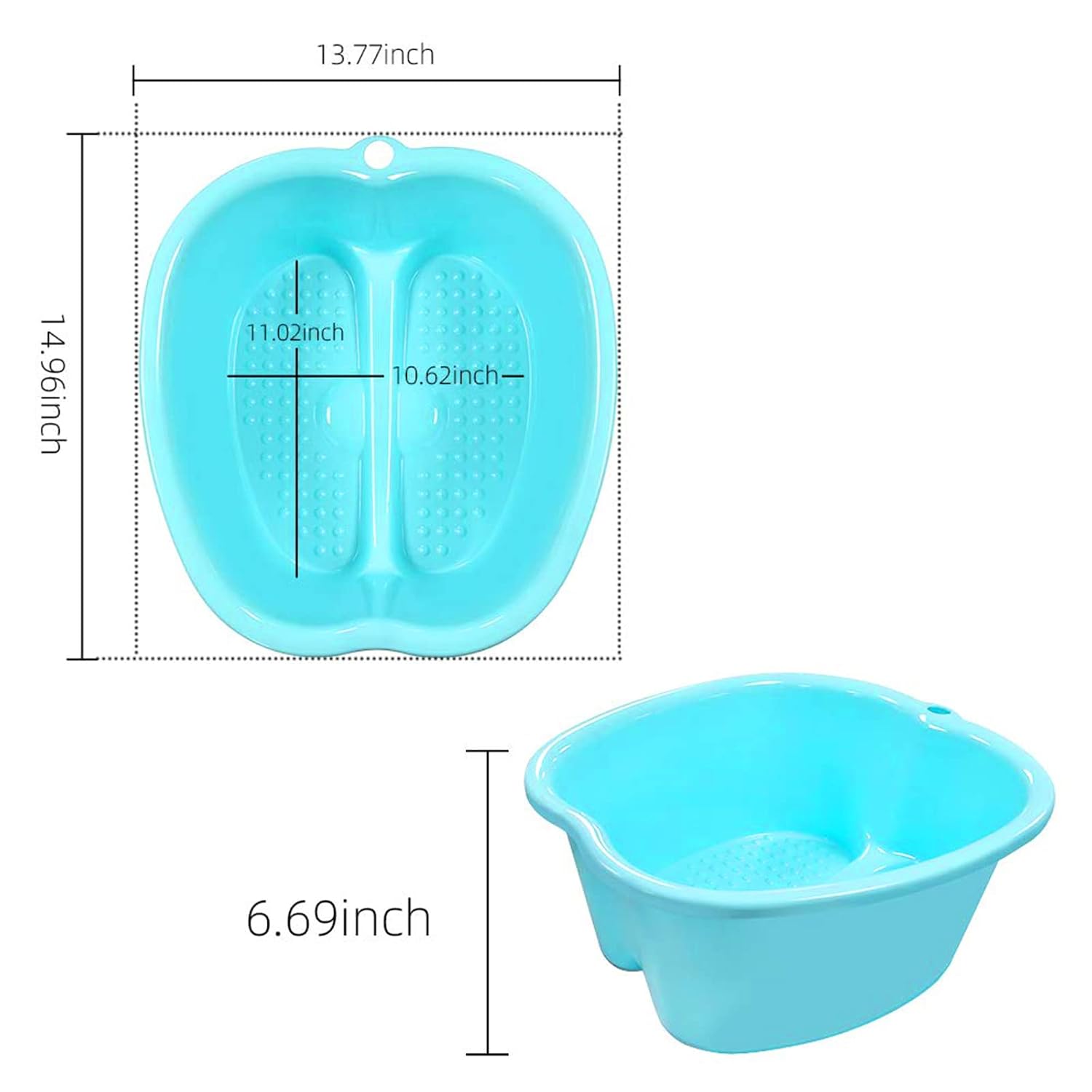 Ownest Extra Large Foot Bath Basin, Health Foot Soaking Bath Basin for Soaking Feet & Peducure, Home SPA Massager Tub, SPA Tool for Women and Men, Blue, 1 Count