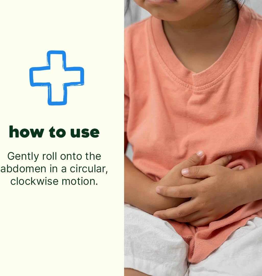 Plant Therapy Kids PoopEase Essential Oil Roll-On 30 mL (1 oz) Eases Bloating, Cramps, and Constipation, Safe & Effective for Kids & Adults, Easy Mess-Free Application