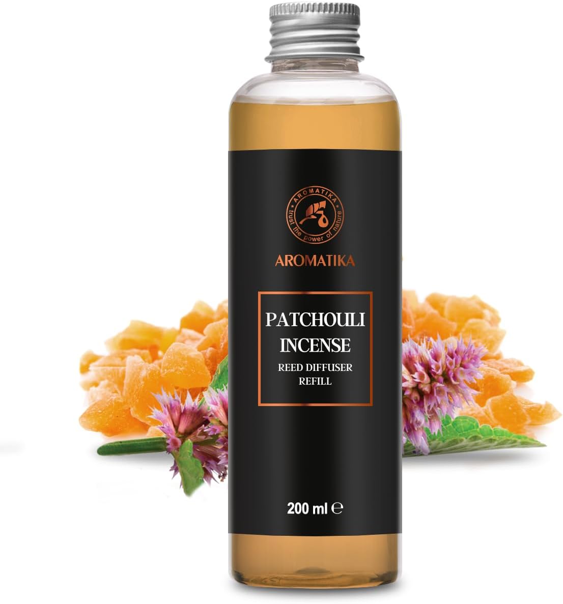 Reed Diffuser Refill Patchouli-Frankincense 6.8Fl Oz - Aroma Refill for Reed Diffuser - Long Lasting Home Fragrance - Air Freshener - Warm Scent - Aromatherapy - Home Decor - Air Diffuser