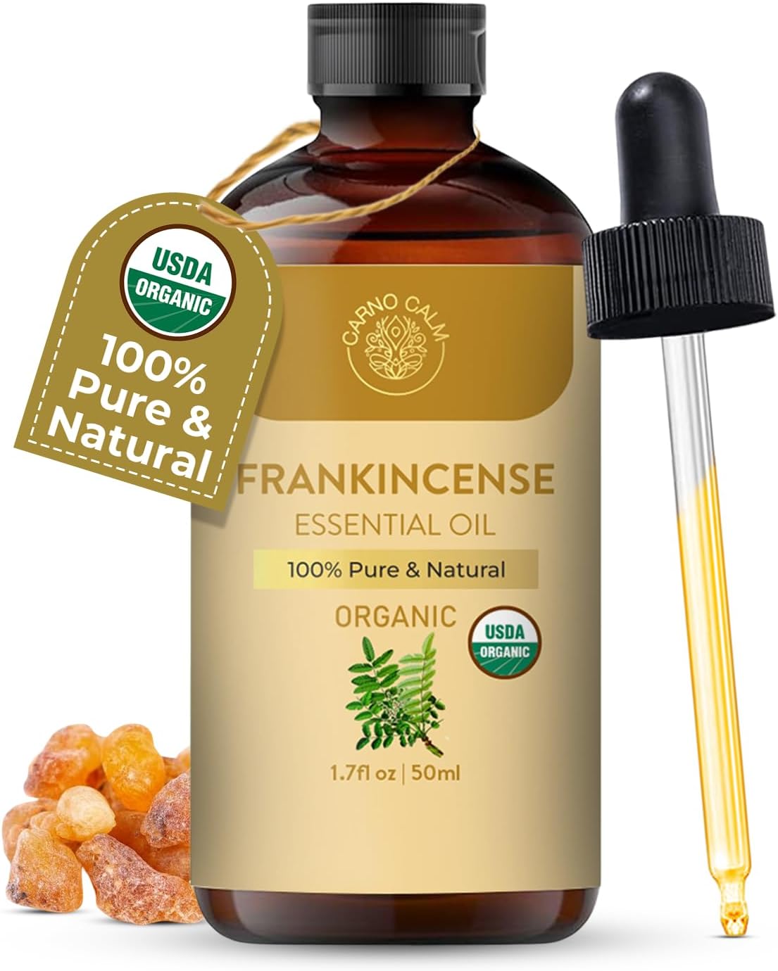 Frankincense Essential Oil | USDA Certified Organic Frankincense Oil | Woody and Earthy Aroma |1.7 fl. Oz