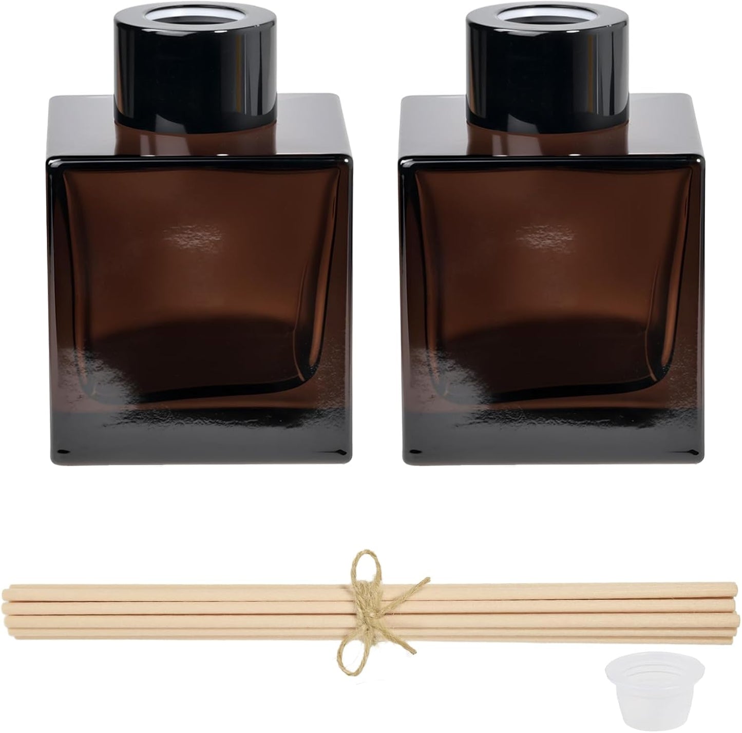 100ml 2pcs Reed Diffuser Bottles,Fragrance Diffuser Empty Bottle with 20pcs Reed Sticks for Home Fragrance Accessories and Women Gift Room,Home,Bathroom Decor