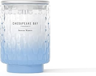 Chesapeake Bay, 8oz Serene Waters Scented Candle, Mood Evoking Fragrance, Textured Sea Glass-Inspired Jar, Premium Soy Blend Wax with Essential Oils, Coastal Fragrance for Home Décor or Gifting