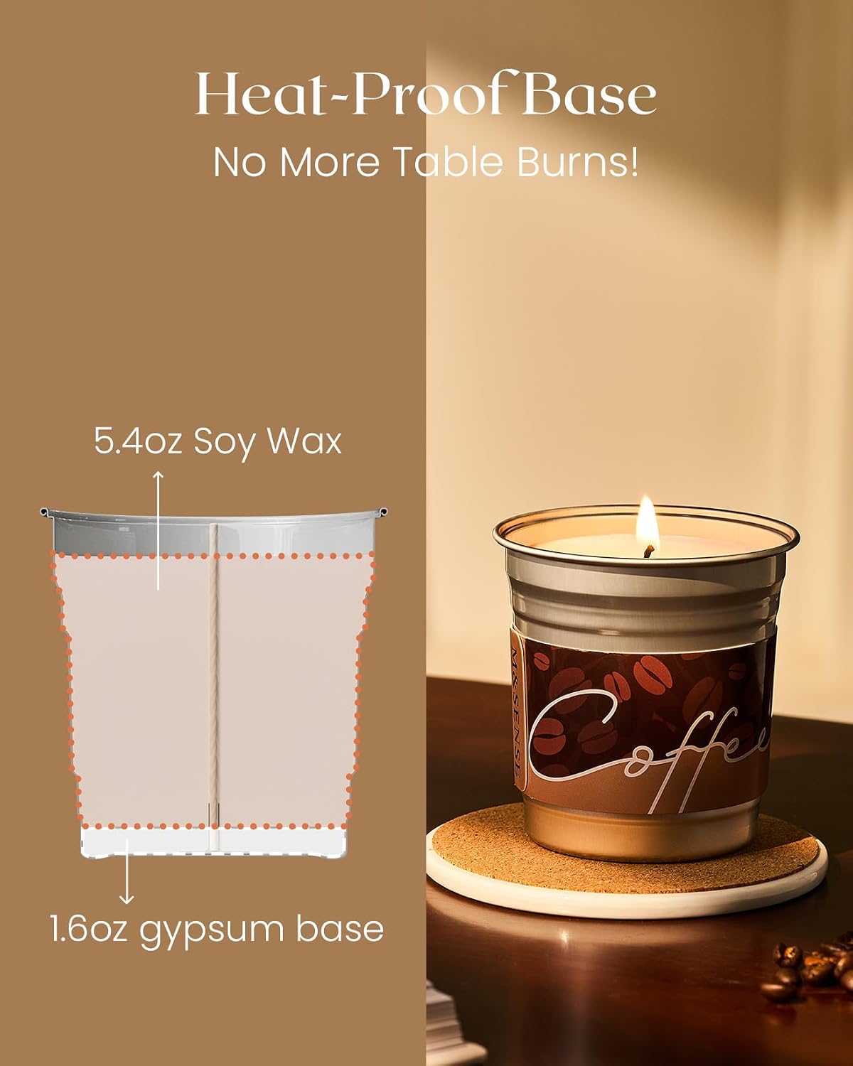 M&SENSE Iced Coffee Candle Summer Sea Salt Scented, Soy Wax 7oz | 42 Hours Long Lasting, Clean Burn, Small Jar, Stress Relief Aromatherapy, Gifts for Women Men