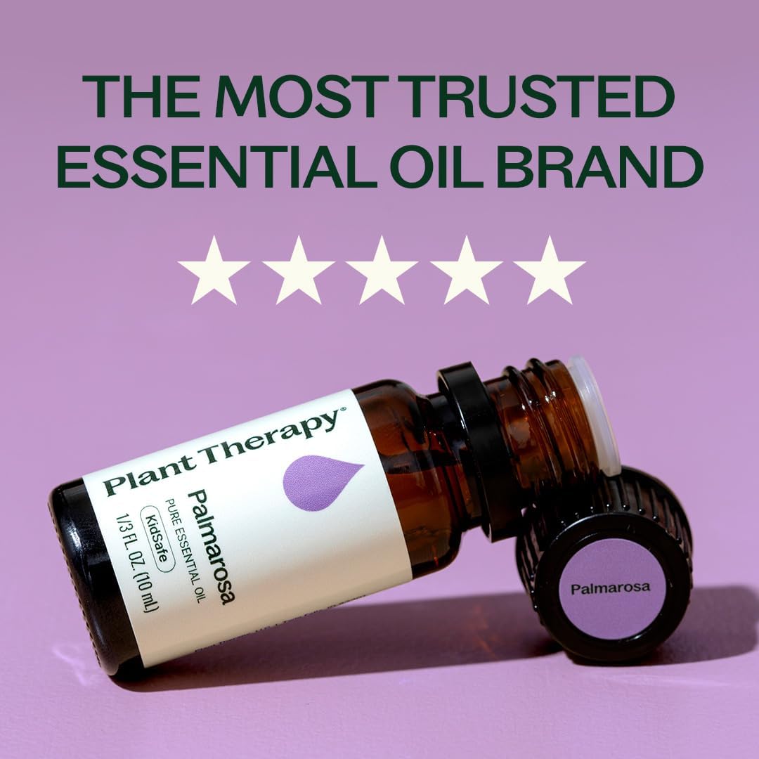 Plant Therapy Palmarosa Essential Oil 10 mL (1/3 oz) 100% Pure, Undiluted, Natural Aromatherapy, Healthy Skin, Emotional Balance