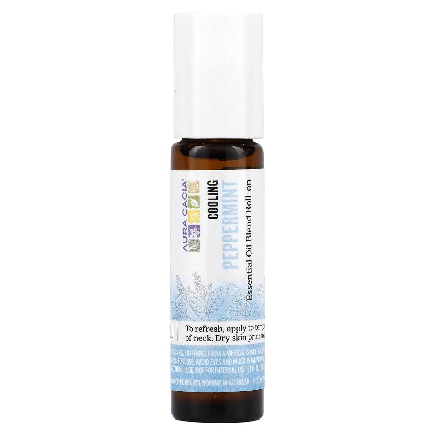 Aura Cacia Oil Roll On, Peppermint, 0.31 Fluid Ounce