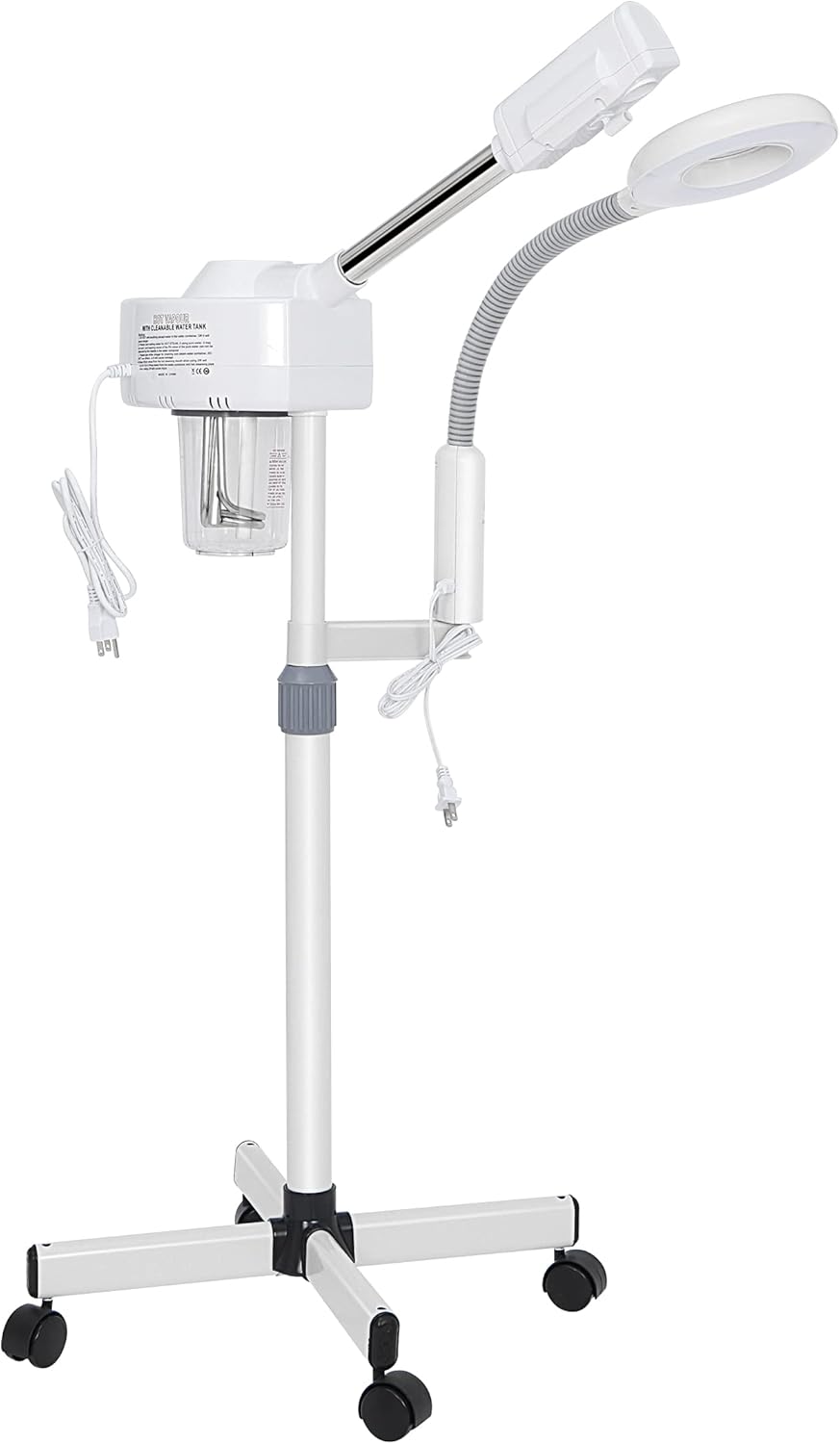 2 in 1 Facial Steamer 5X Magnifying Lamp - Hot Ozone Spa Machine, Mist Face Salon Beauty Skin Care Equipment