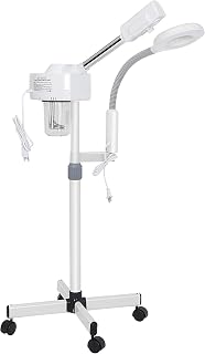2 in 1 Facial Steamer 5X Magnifying Lamp - Hot Ozone Spa Machine, Mist Face Salon Beauty Skin Care Equipment