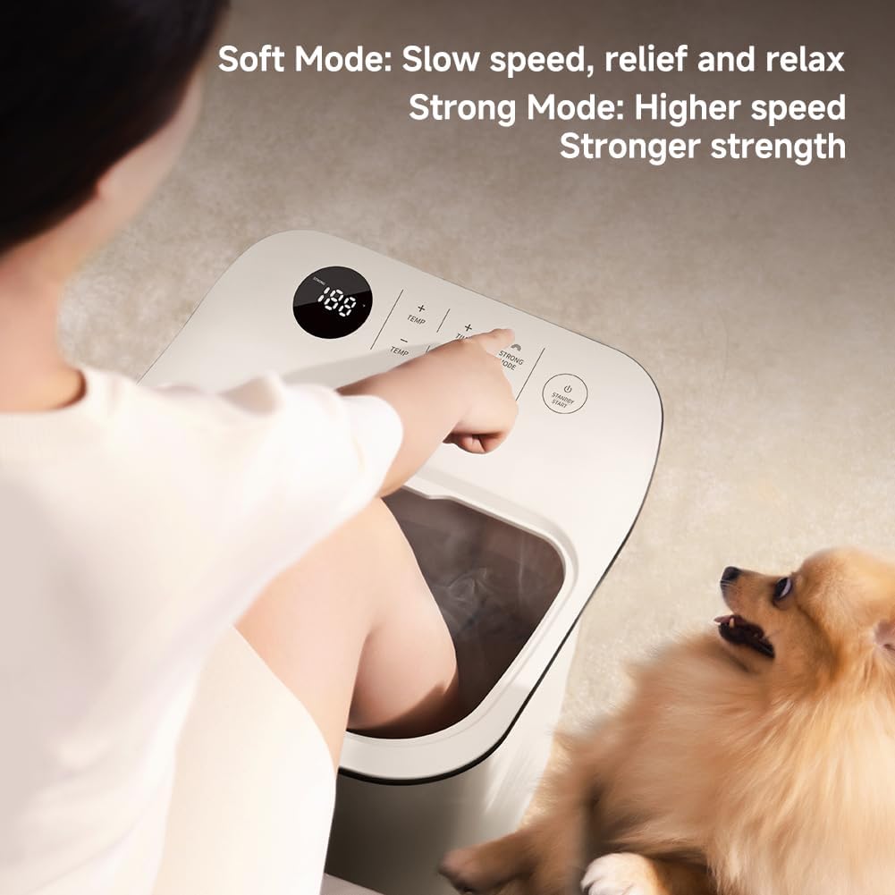 13-inch Foot Spa with Fully Automatic Electric Massage Dual-Action System, Integrating Electric Massage Rollers and Shiatsu Functionality, Featuring a Timer and Water Temperature Control