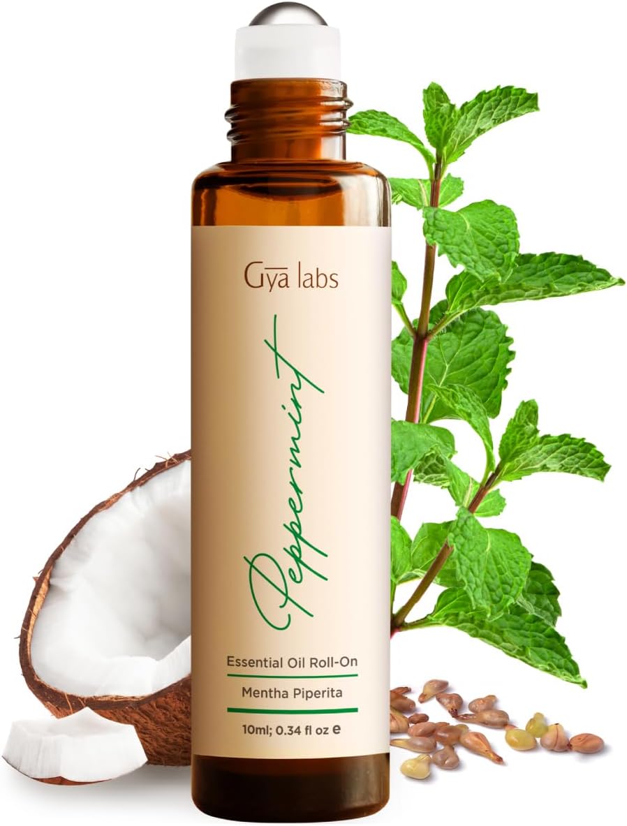 Peppermint Essential Oil Roll-On Convenient Travel Size for Skin 0.34 Oz