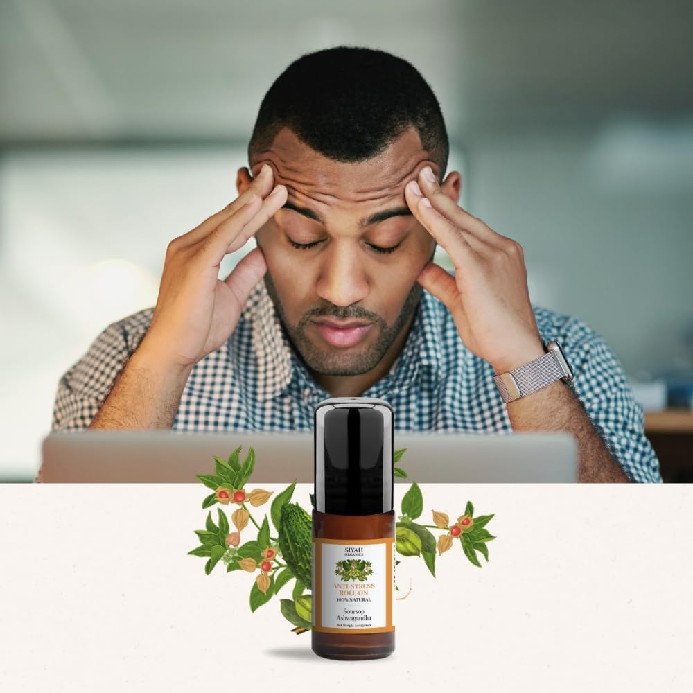 Anti-Stress Roll-On with Soursop & Ashwagandha – Calming, Balancing, and Relaxing Roll-On – 1oz
