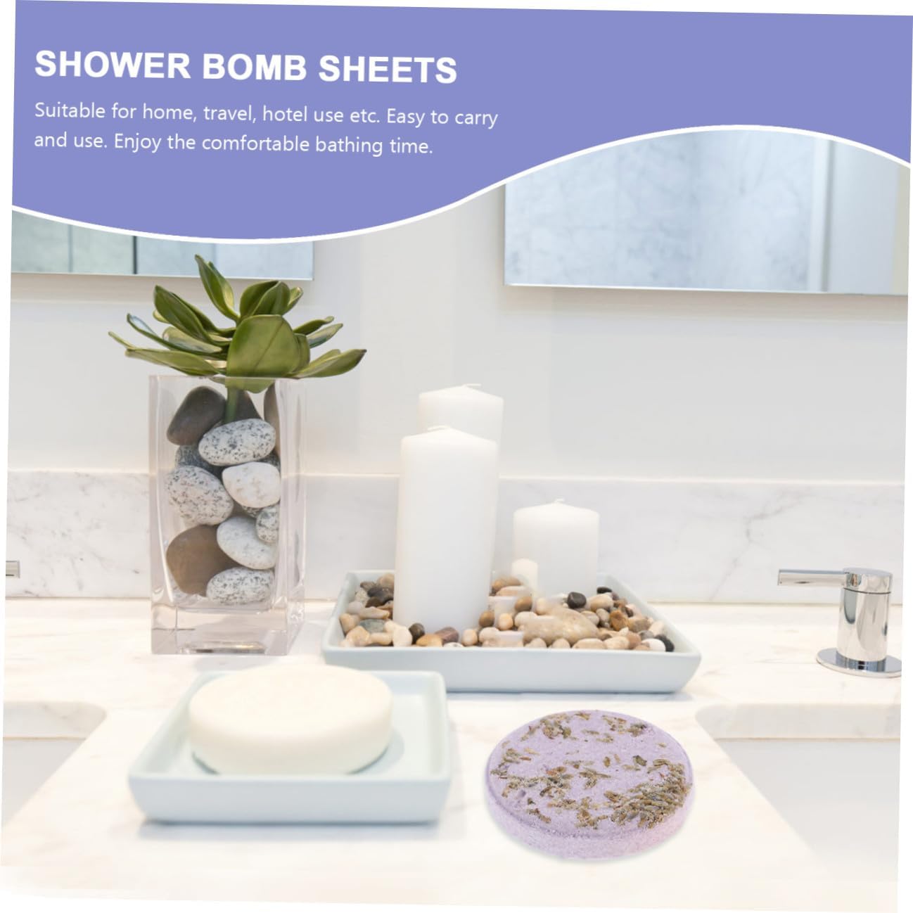 PartyKindom Aromatherapy Steam Sheets 6-Pack Shower Bombs for Relaxation Infused Bathing Steam Pieces Convenient Spa Supplies