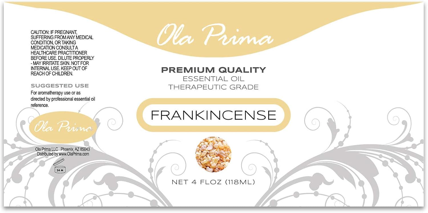 Ola Prima Frankincense Essential Oil 4oz – Frankincense Therapeutic Essential Oil 4 Fluid Ounces