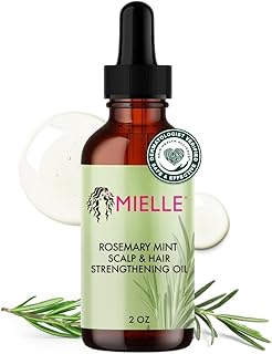 Mielle Organics Rosemary & Mint Hair Oil - Strengthening Biotin Oil Infused Frizzy & Damaged Hair Care - Split Ends & Dry Scalp Treatment to Support Longer, Healthier Strands, 2 Ounce