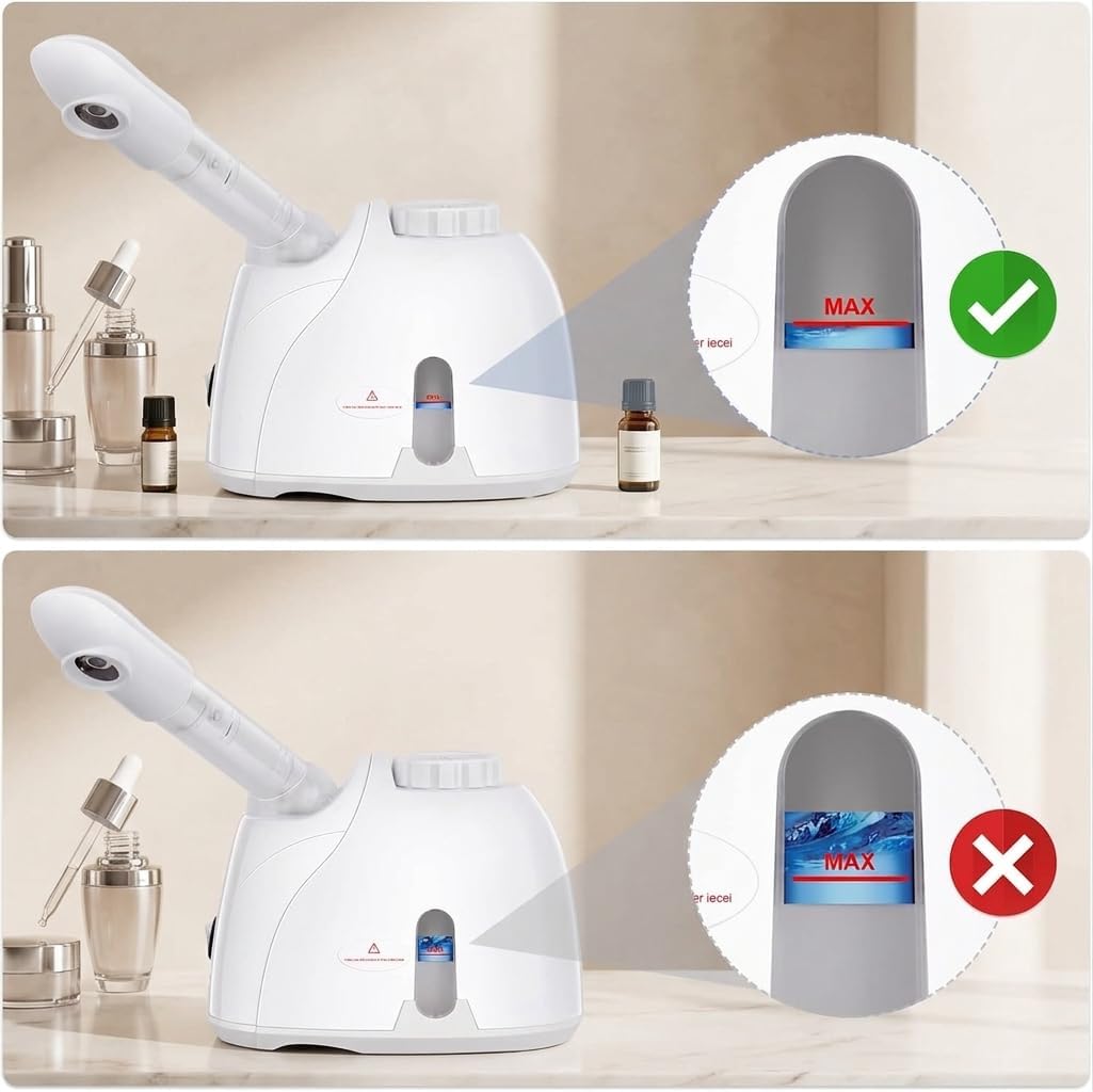 Facial Steamer Nano Ionic, Portable Face Steamer with Adjustable Arm, Deep Cleansing & Hydration, Home Spa Facial Steamer for Skin Care Routine, Pore Care Beauty Device