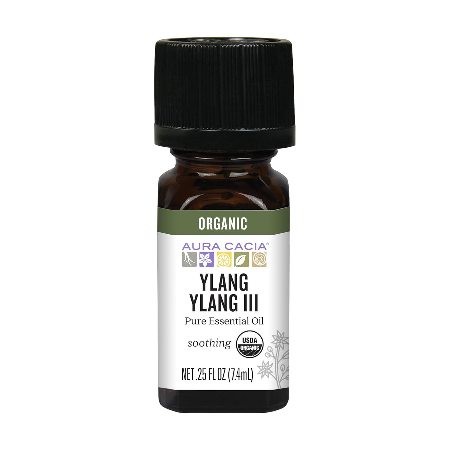 Aura Cacia Aromatherapy 100% Organic Essential Oil, Ylang - 0.25 Oz