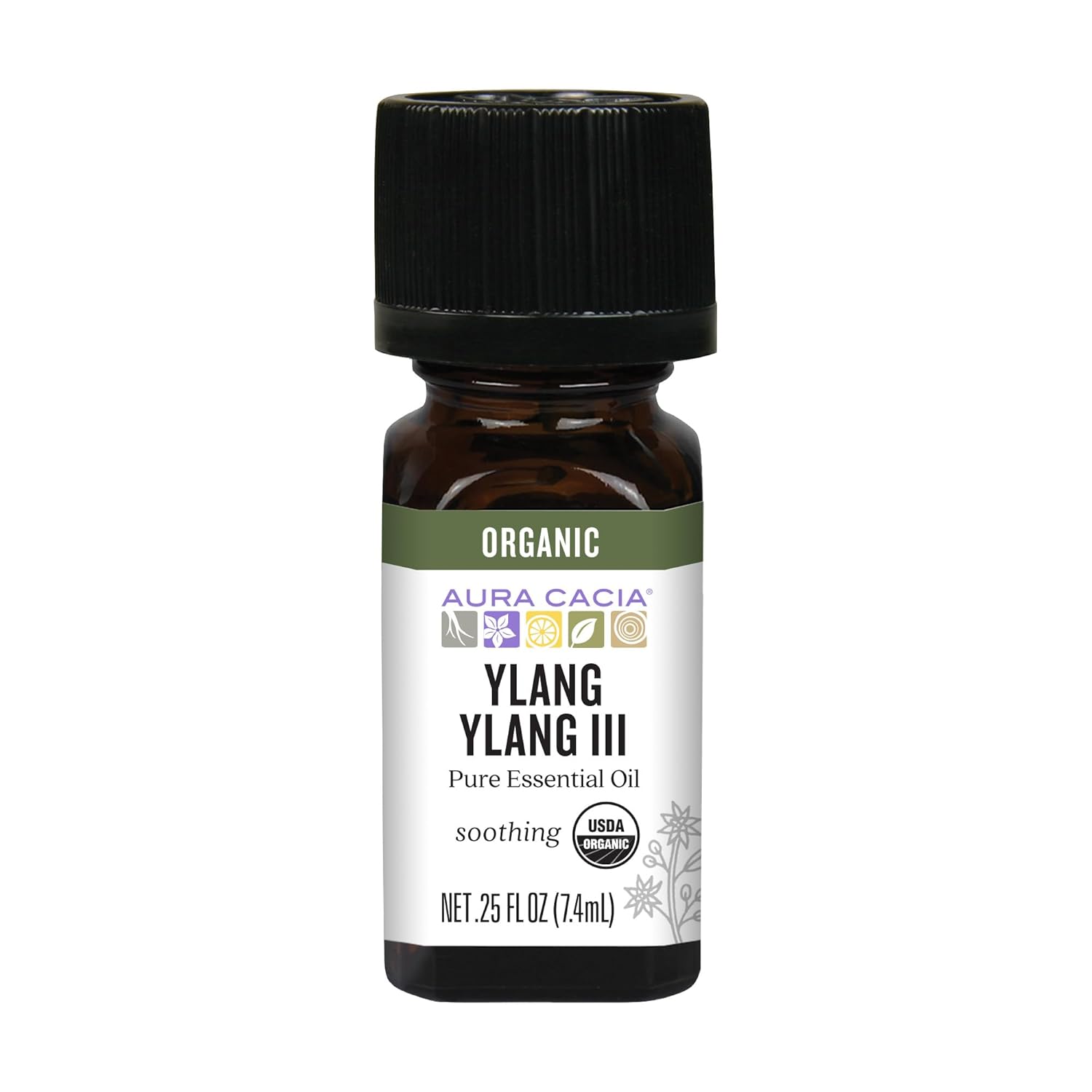 Aura Cacia Aromatherapy 100% Organic Essential Oil, Ylang - 0.25 Oz