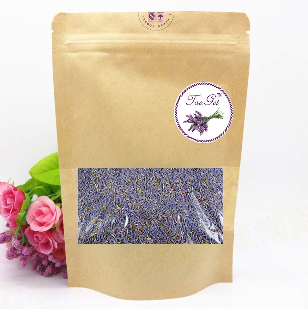 TooGet French Lavender Buds Top Grade Dried Lavender Flower 100% Pure and Natural Flowers Fresh Fragrance Large Resealable Bag - 4 OZ