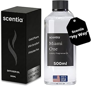 Scentia Miami One (My Way) Diffuser Oil for HVAC Scent Machine – Hotel Fragrance Inspired by 1 Hotel Miami Beach – 500 mL – Lemon, Sandalwood & Cedar Oil for Commercial & Cold Air Diffusers