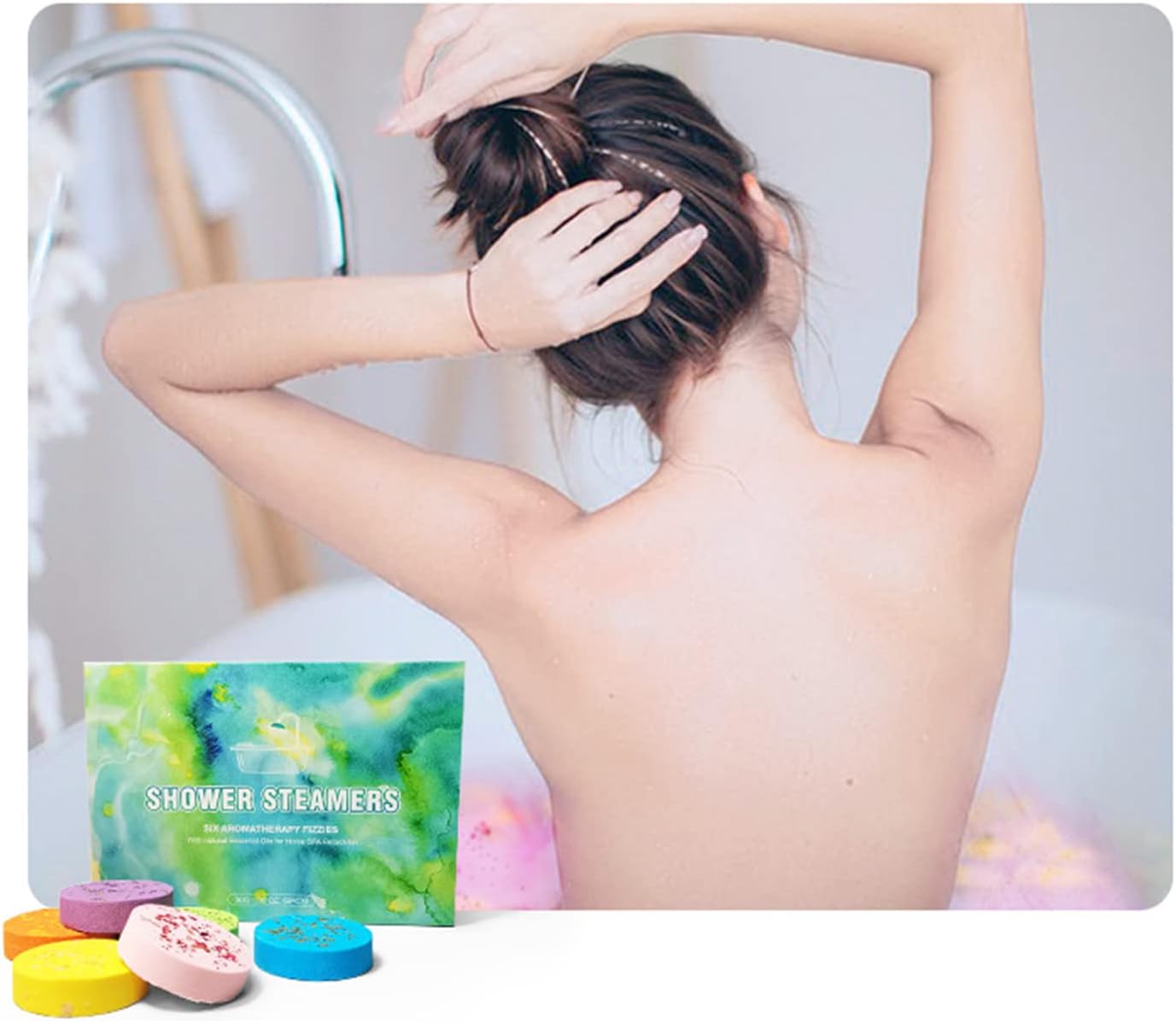 Shower Tablets Aromatherapy Shower Tablets, Aromatherapy Bath Salt Tablets to Control Oil and Exfoliate and Moisturise The Skin Shower Vapor Tablets Shower Steamers for Sinus Relief