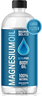 Magnesium Oil for Muscles Magnesium Bath Soak - Large 1 Liter (34 oz) for Use in Salt Bath, Foot Soaks or to Refill Magnesium Oil Spray Bottles - Great Alternative to Magnesium Bath Flakes