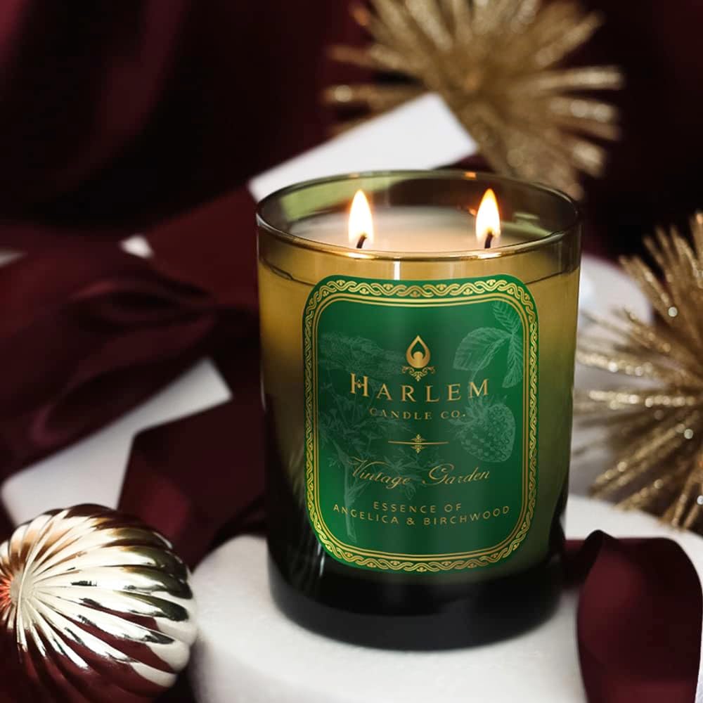 HARLEM CANDLE CO. Vintage Garden - Luxury Scented Soy Candle, 11 oz - 80-Hour Burn Time | Wild Berry, Rose, Absinthe, Angelica, Strawberry Musk, Birchwood | Scented Candles for Home