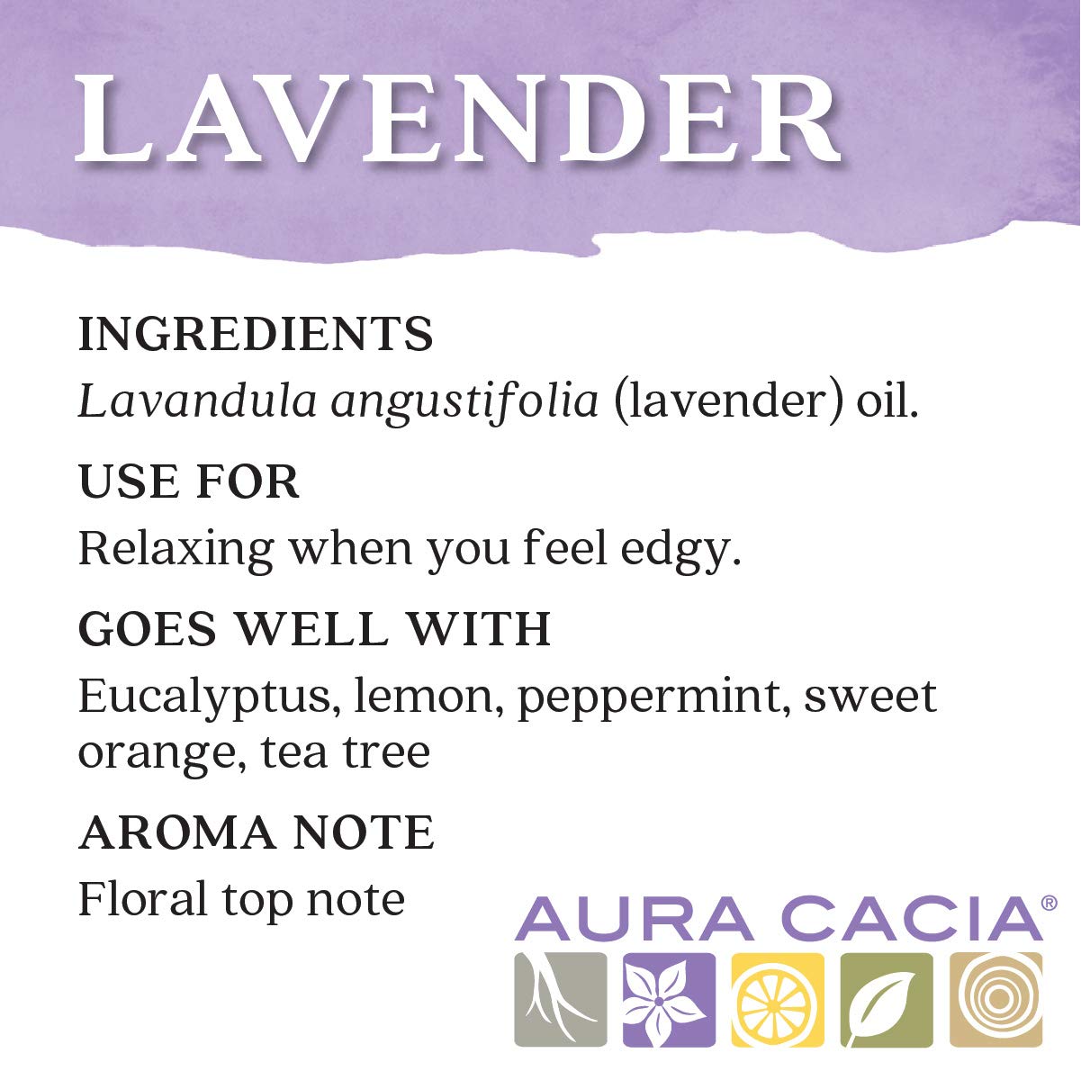 Aura Cacia 100% Pure Lavender Essential Oil | GC/MS Tested for Purity | 60 ml (2 fl. oz.) | Lavandula angustifolia