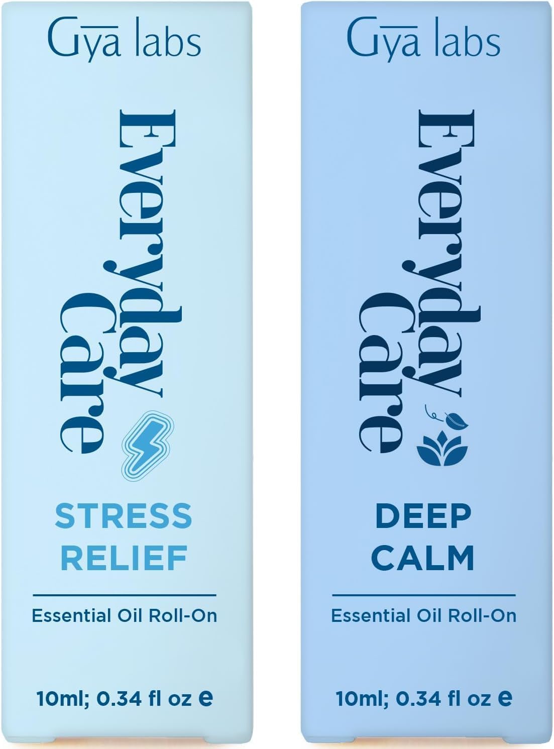 Stress Relief & Deep Calm Oil Roll On Set - Aromatherapy Grade Essential Oils Roll On Set - 2x0.34 fl oz - Gya Labs